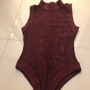Sheer Gorgeous Wine colored bodysuit